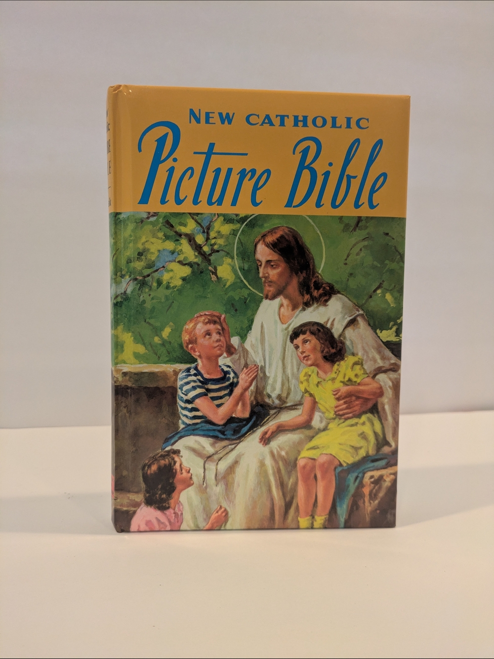 New Catholic Picture Bible - Illustrated Hardcover in Yellow & Green